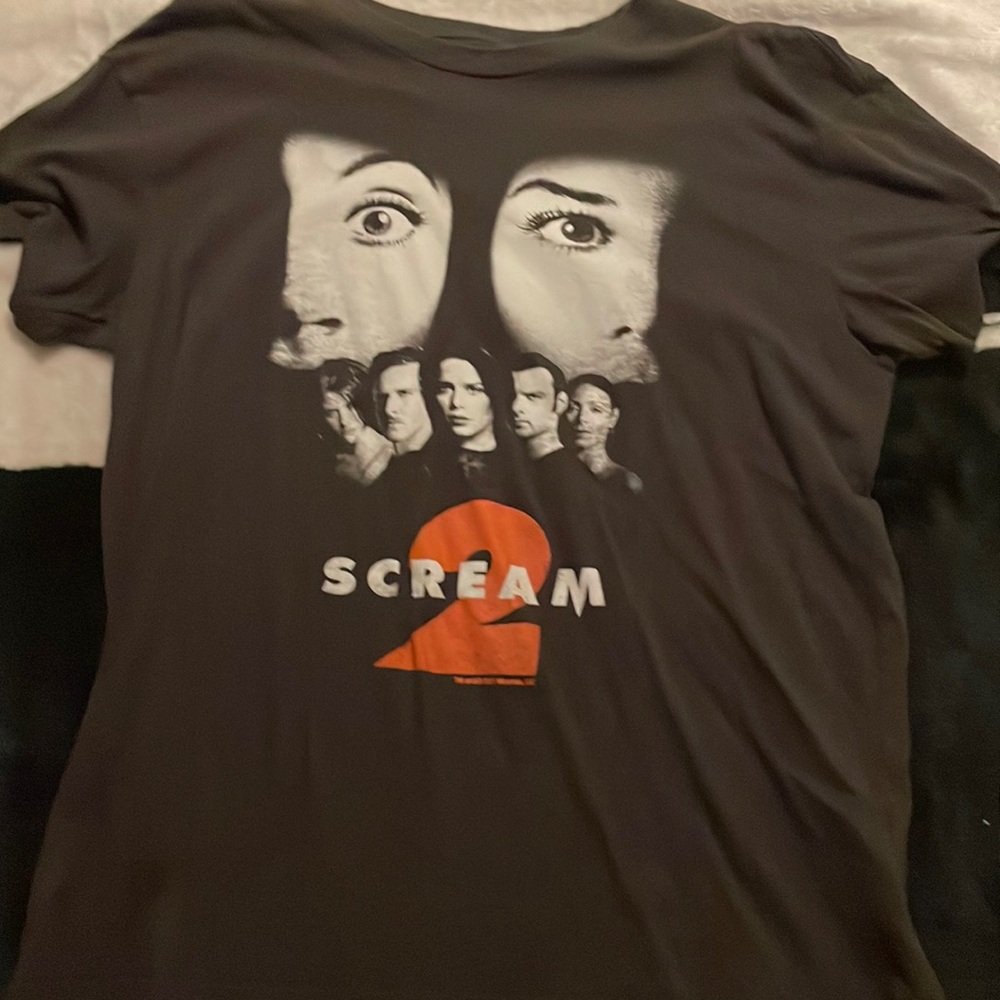 Large scream shirt.